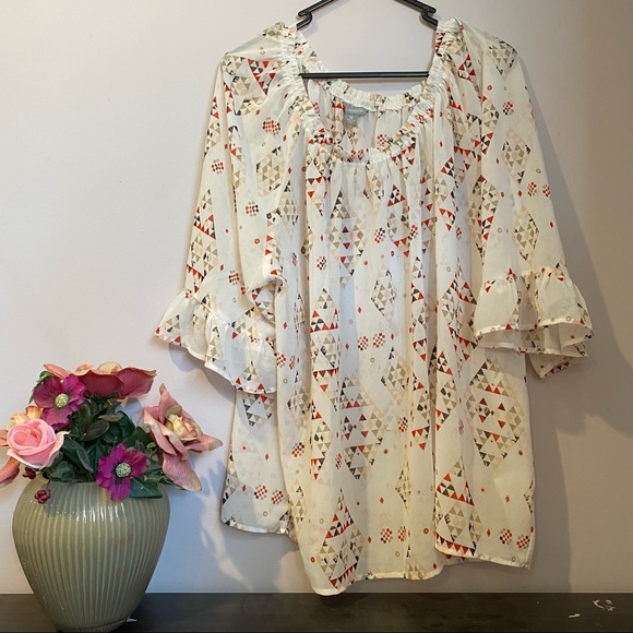 🔺Suzannegrae - Chiffon blouse with triangle patterns AUS 18 📐 - Picture 7 of 8